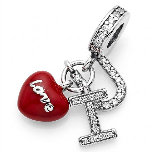 Ezüst charm - I love you