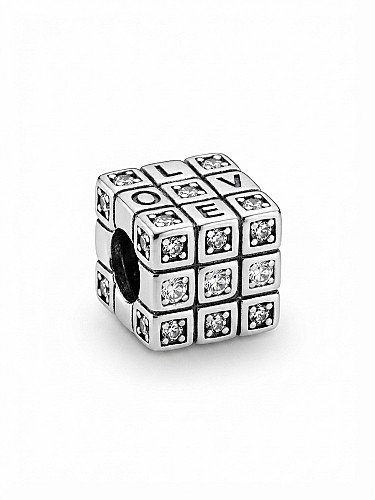 Ezüst charm - Rubik kocka