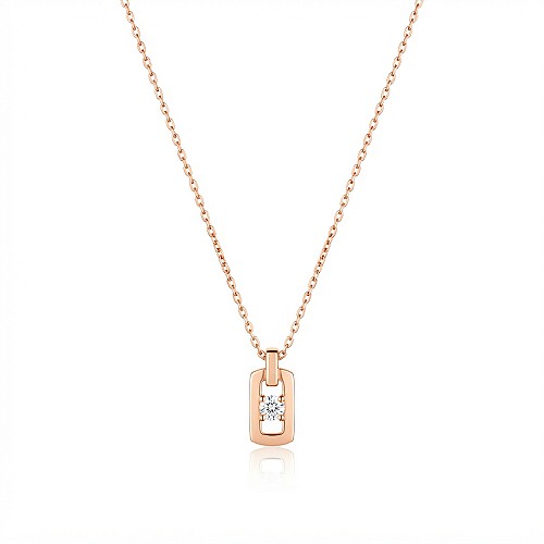 Drágaköves Colié - Gyémánt rozéarany kerettel