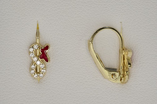 Baba fülbevaló - Köves pillangó