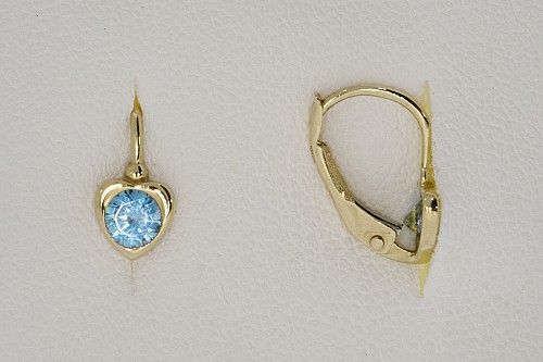 Baba fülbevaló - Köves szív kék