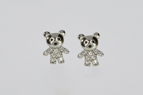 Ezüst fülbevaló - Maci