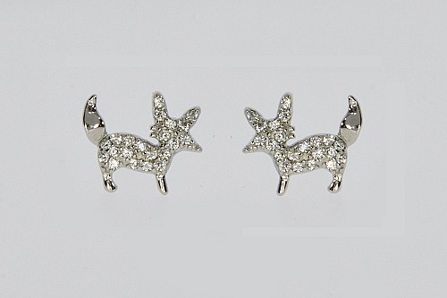Ezüst fülbevaló - Róka