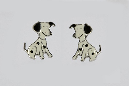 Ezüst fülbevaló - Dalmata tűzzománcos