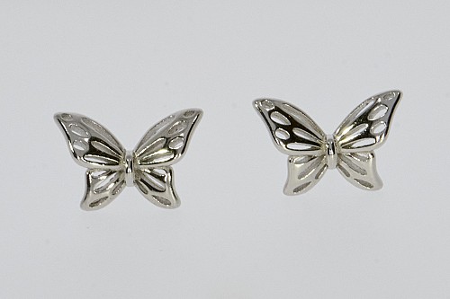 Ezüst fülbevaló - Pillangó