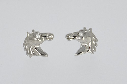 Ezüst fülbevaló - Ló