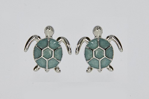 Ezüst fülbevaló - Teknős
