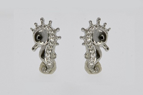 Ezüst fülbevaló - Csikóhal