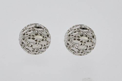 Ezüst fülbevaló - Gömb
