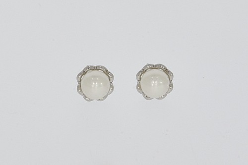 Ezüst fülbevaló - Tenyésztett gyöngy